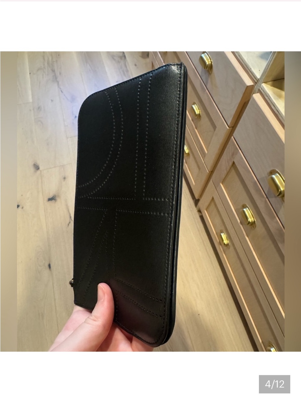 Toteme Black Leather Zip Pouch Gold Hardware - Picture 4 of 12
